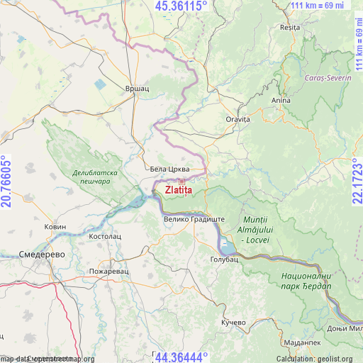 Zlatița on map