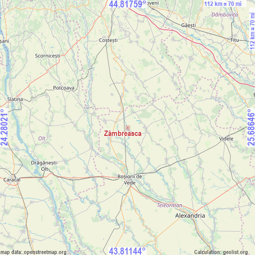 Zâmbreasca on map