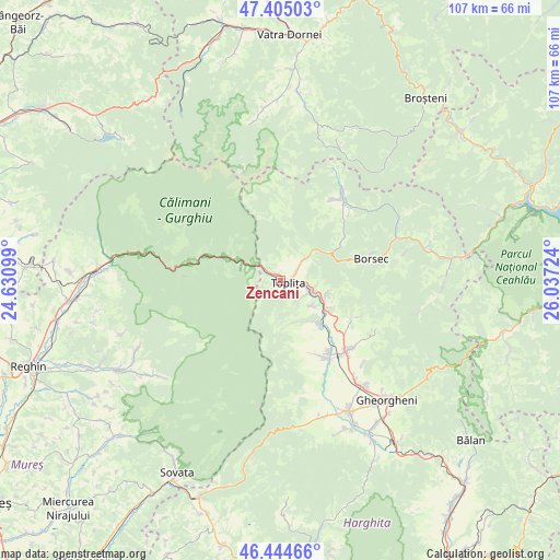 Zencani on map