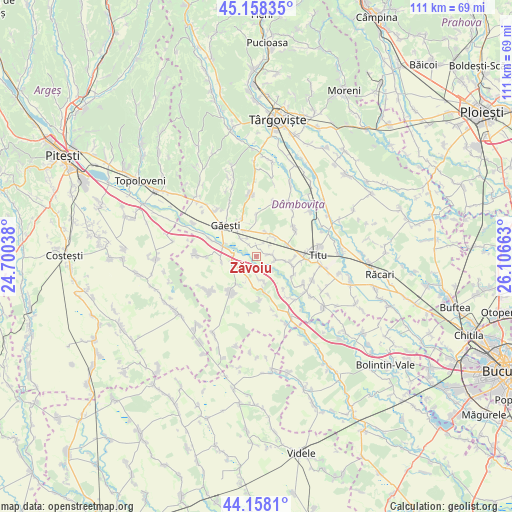 Zăvoiu on map