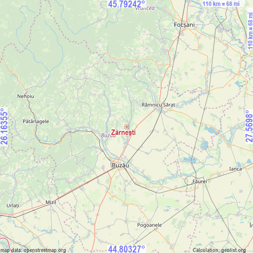 Zărneşti on map