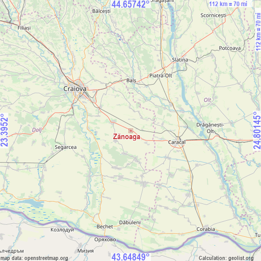 Zănoaga on map