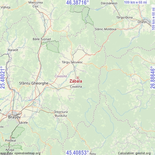 Zăbala on map
