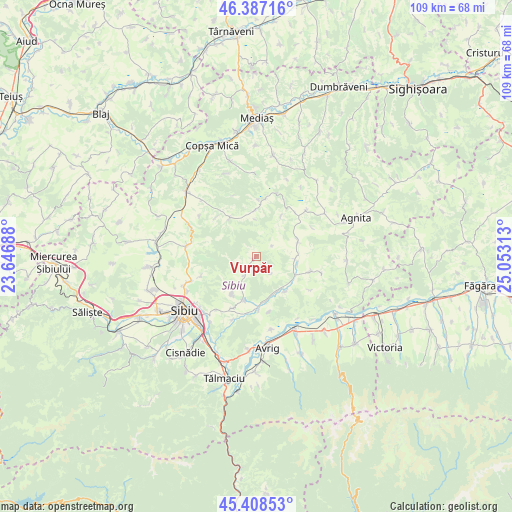 Vurpăr on map