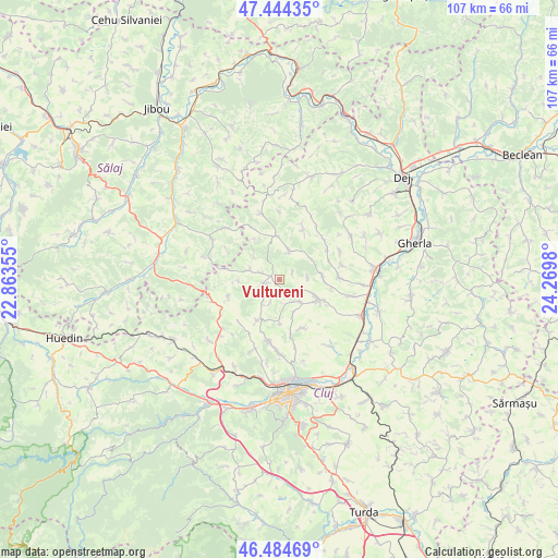 Vultureni on map