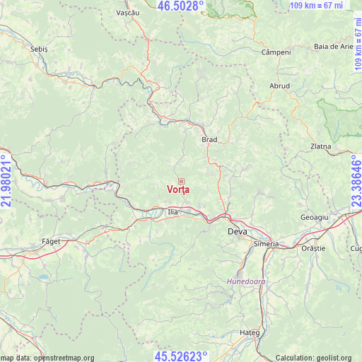 Vorţa on map