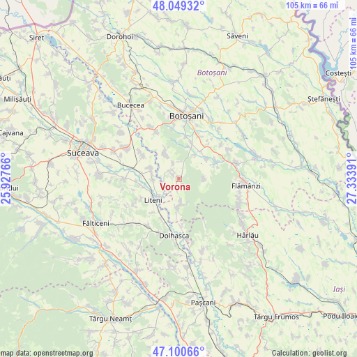 Vorona on map