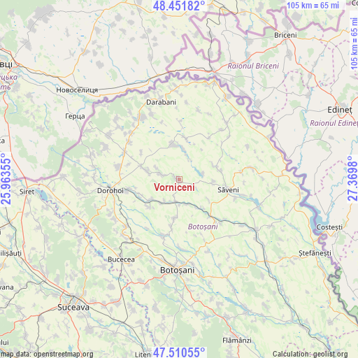 Vorniceni on map