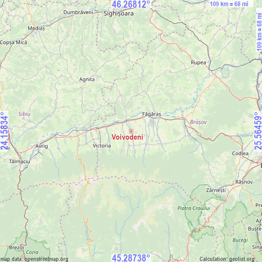 Voivodeni on map