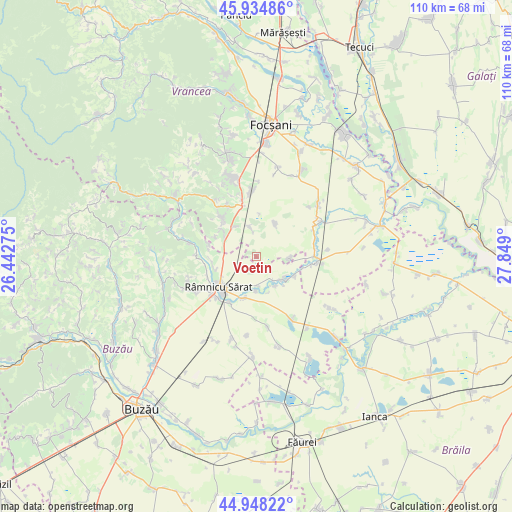 Voetin on map