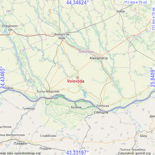 Voievoda on map