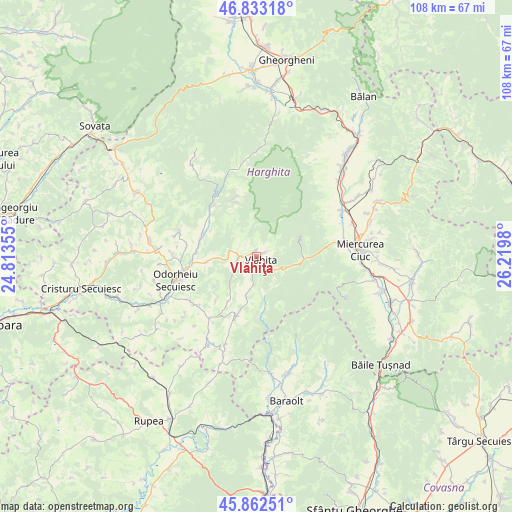 Vlăhiţa on map