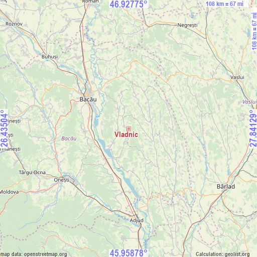 Vladnic on map
