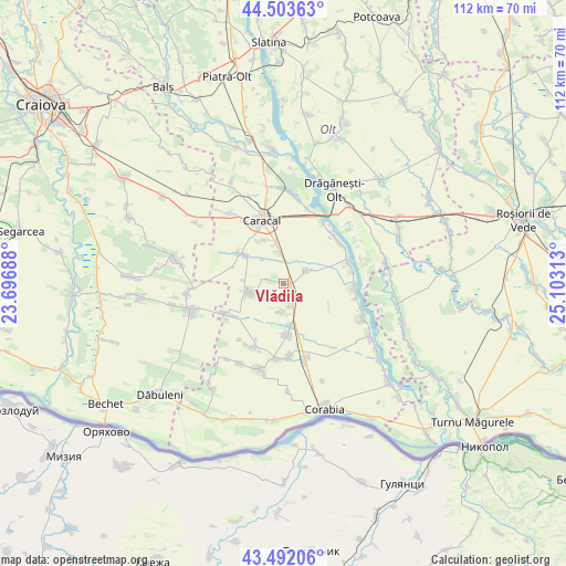 Vlădila on map