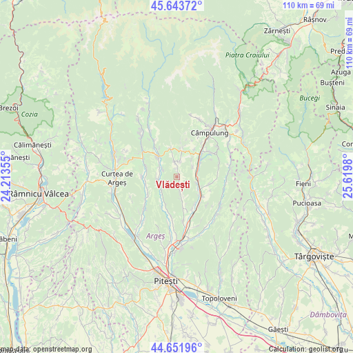 Vlădești on map