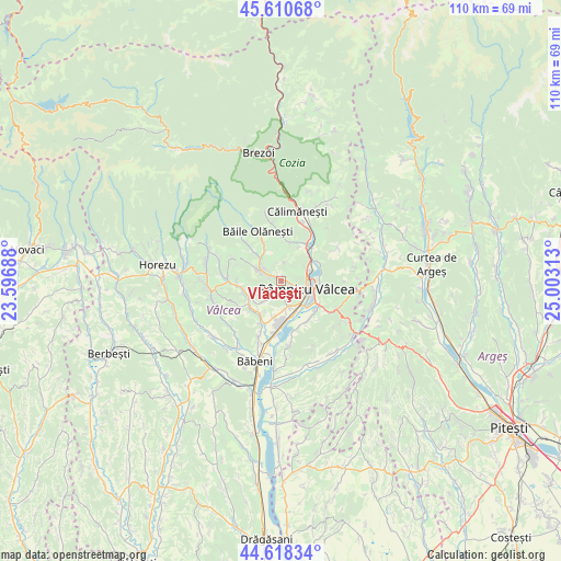 Vlădeşti on map