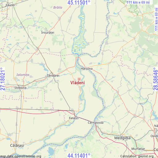 Vlădeni on map