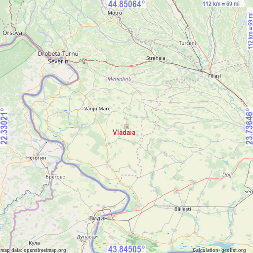 Vlădaia on map