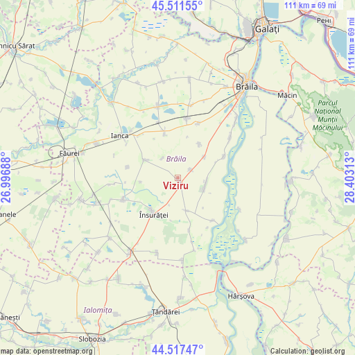 Viziru on map