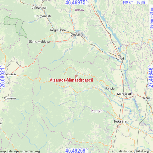 Vizantea-Mânăstirească on map