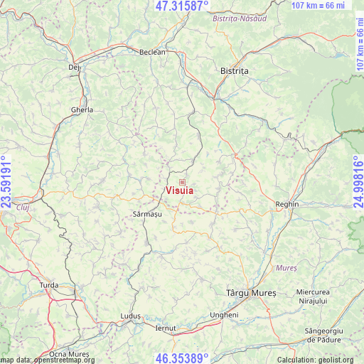 Visuia on map