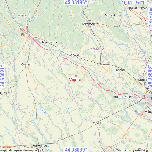 Vişina on map