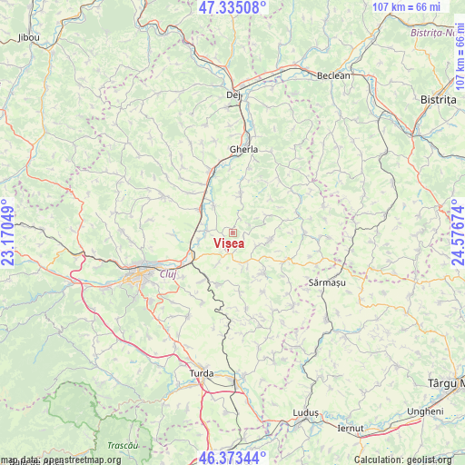 Vișea on map