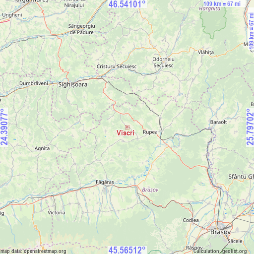 Viscri on map