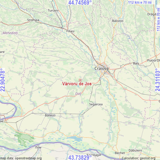 Vârvoru de Jos on map