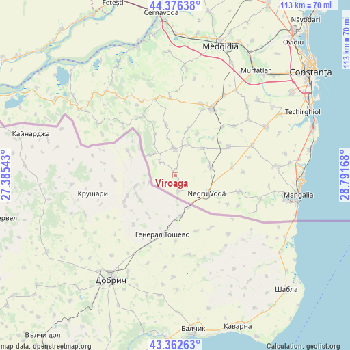 Viroaga on map