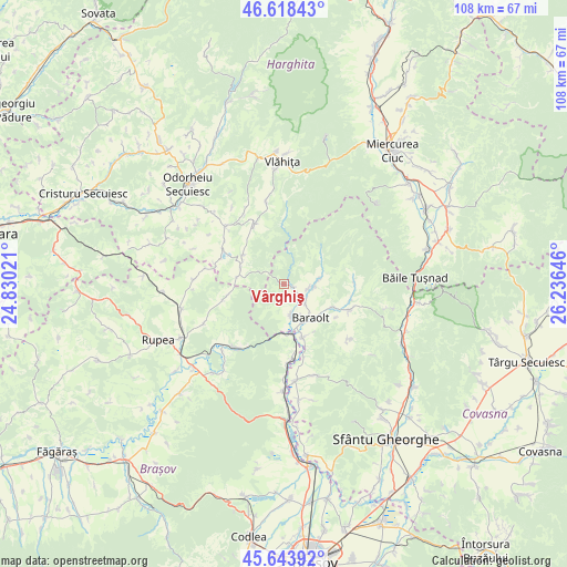 Vârghiş on map