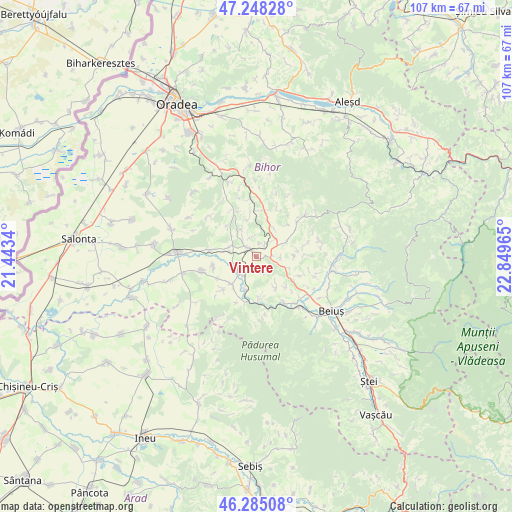 Vintere on map