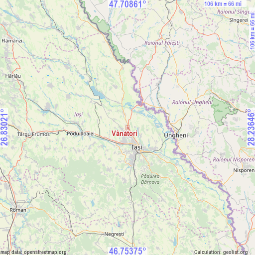 Vânători on map