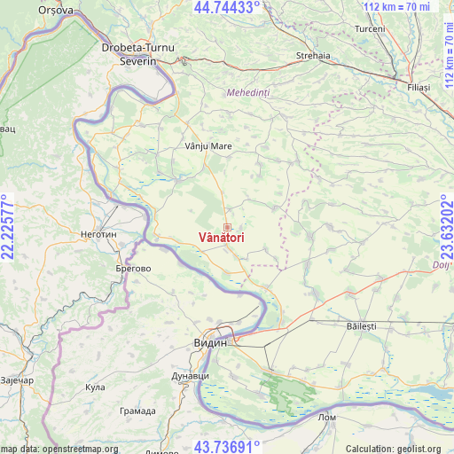 Vânători on map