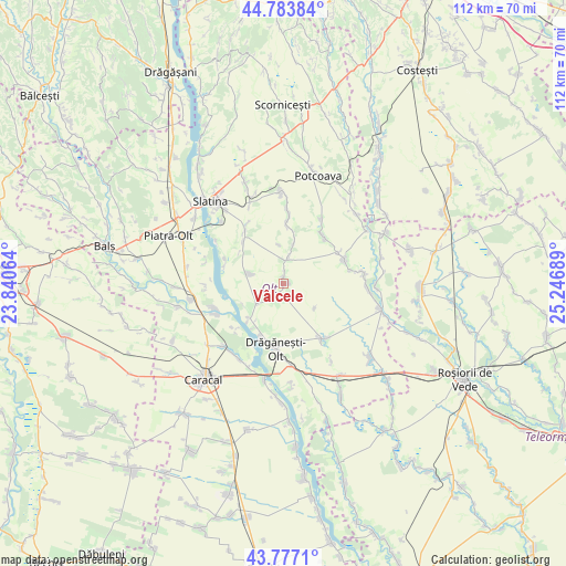 Vâlcele on map