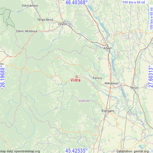 Vidra on map