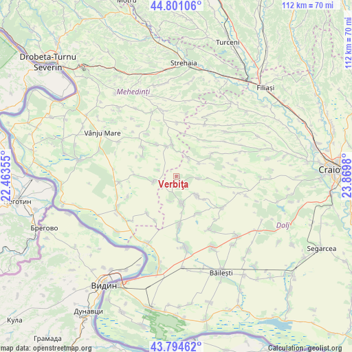 Verbiţa on map