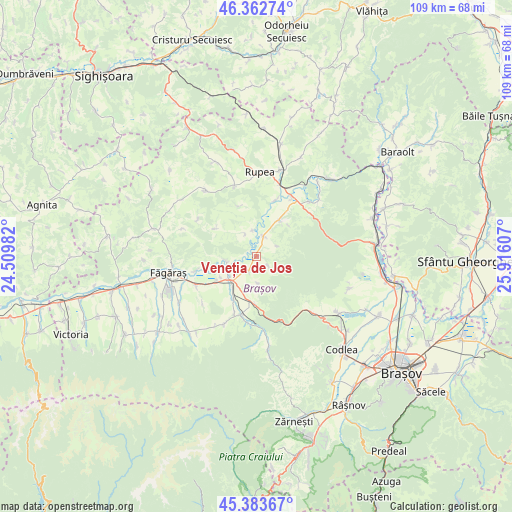 Veneția de Jos on map