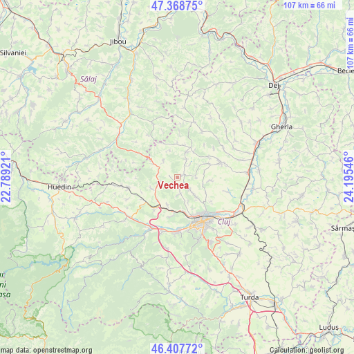 Vechea on map