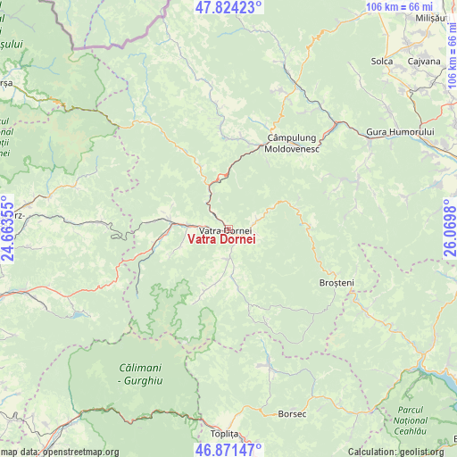 Vatra Dornei on map