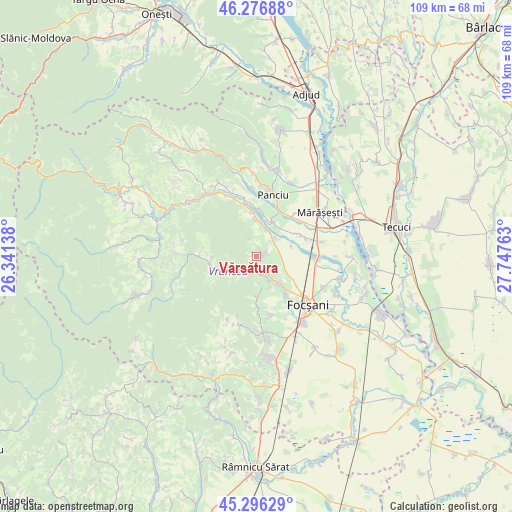 Vărsătura on map