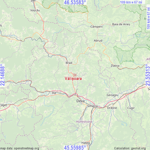 Vălişoara on map