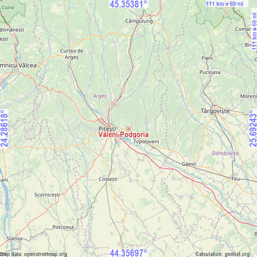 Văleni-Podgoria on map
