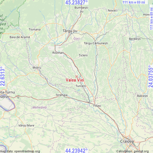 Valea Viei on map