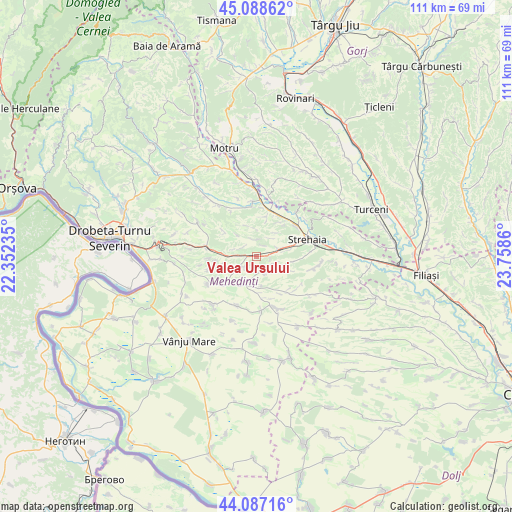 Valea Ursului on map