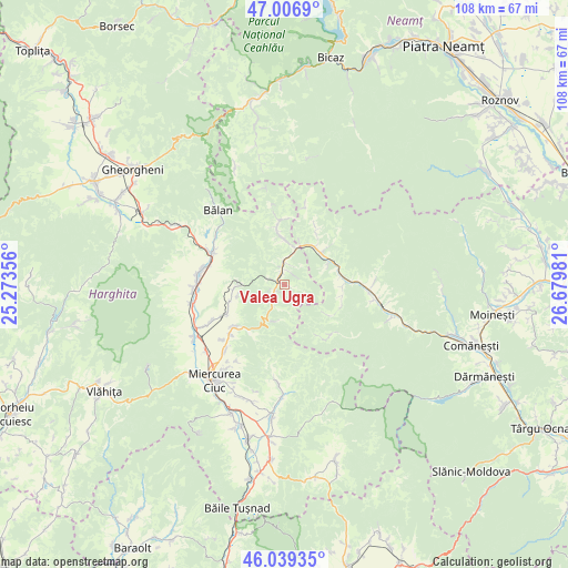 Valea Ugra on map