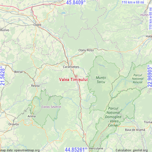 Valea Timișului on map