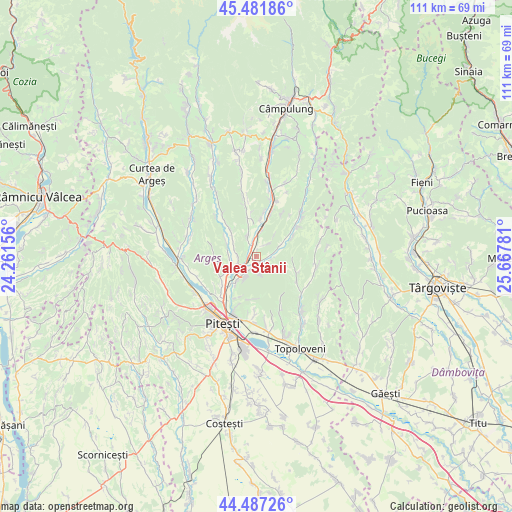 Valea Stânii on map