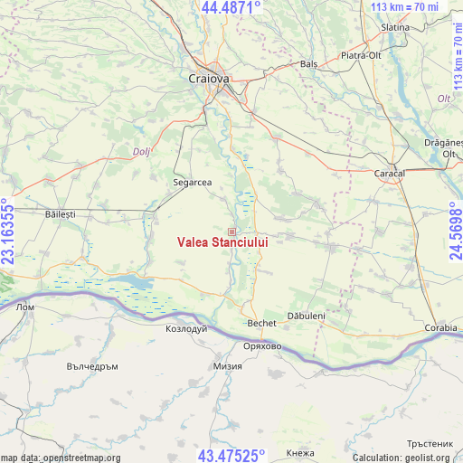 Valea Stanciului on map