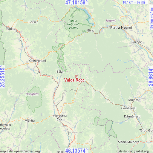 Valea Rece on map
